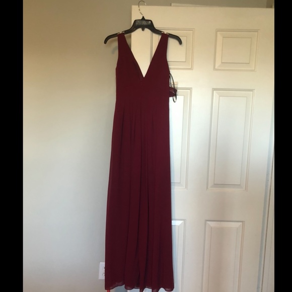 Social Bridesmaid Burgundy Dress #8157 - Picture 2 of 8